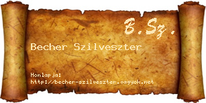 Becher Szilveszter névjegykártya
